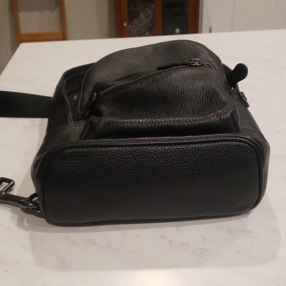 Coach Black Leather Men's Sling Bag - Picture 11 of 14